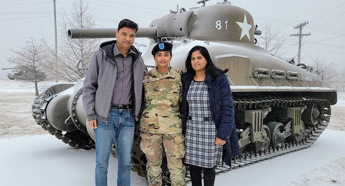 Actress Akila Narayanaan in US Army