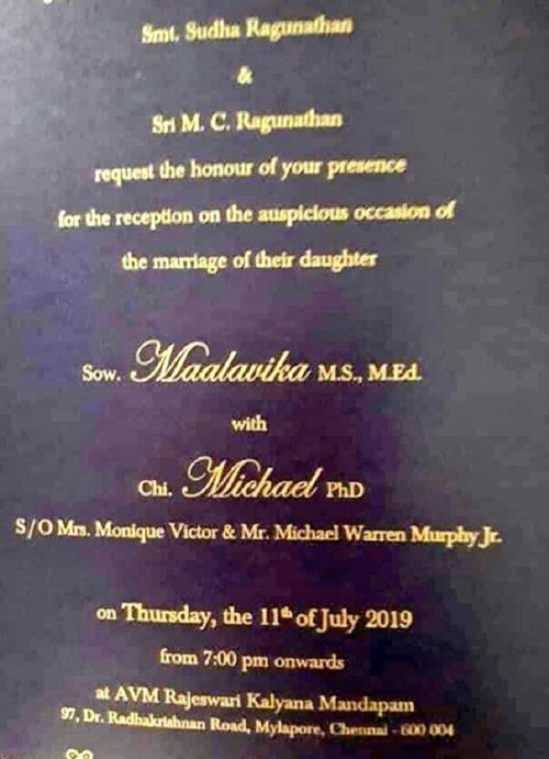 Sudha Raghunathan Invitation 