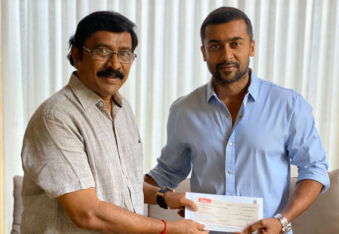 Actor Surya give Rs.10 lakhs